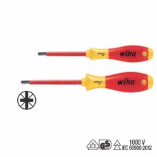 Wiha SoftFinish® Electric Xeno Screwdriver Set - For Terminal Screw (Slotted/ Pozidriv) - Individually Tested Protective Insulation 1,000 V AC, VDE and GS Tested - 2 pcs - 32282 - Blister Packed